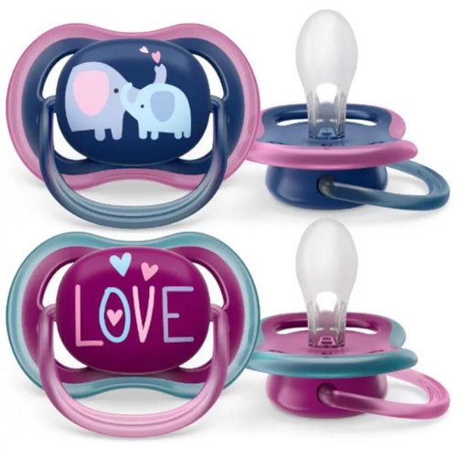 Chupete silicona - philips avent ultra air (+ 18 meses 2 unidades niña)