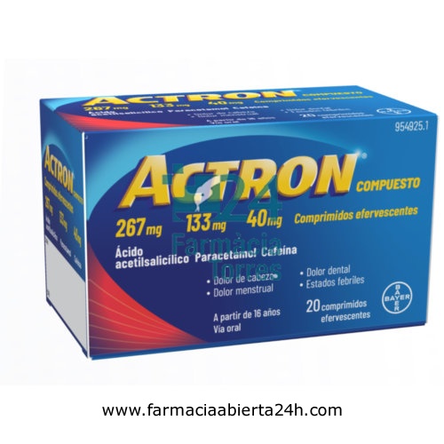 ACTRON COMPUESTO 267 MG/133 MG/40 MG COMPRIMIDOS EFERVESCENTES , 20 comprimidos