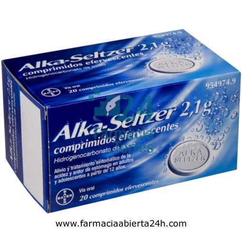 ALKA-SELTZER 2,1 g COMPRIMIDOS EFERVESCENTES , 20 comprimidos