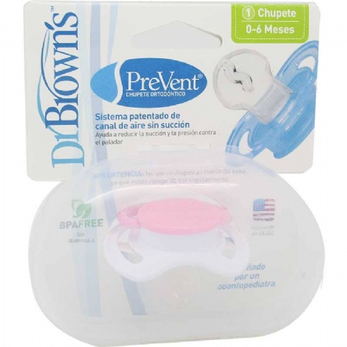 CHUPETE SILICONA - DR BROWN´S PREVENT (1ª ETAPA HASTA 6 M ROSA)