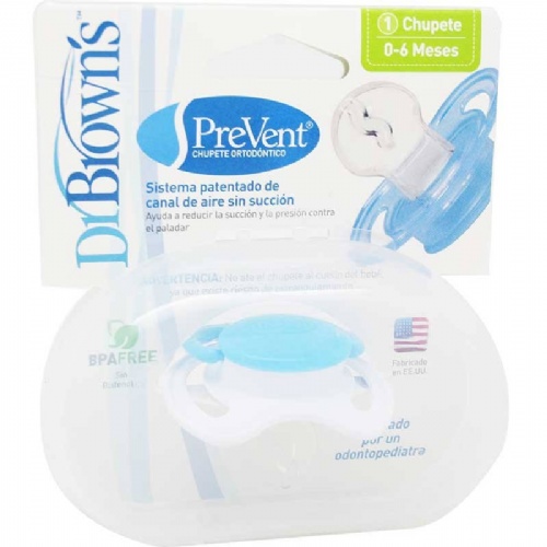 CHUPETE SILICONA - DR BROWN´S PREVENT (1ª ETAPA HASTA 6 M AZUL)