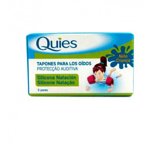 TAPONES OIDOS SILICONA - QUIES AGUA (NATACION NIÑOS 6 U)