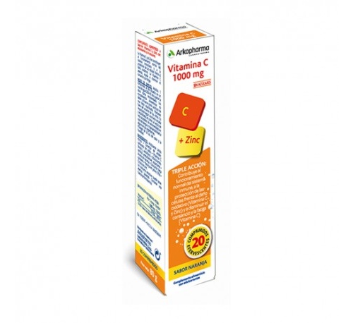 VITAMINA C 1000MG + ZINC  ARKOVITAL COMP EFERVES (20 COMP)