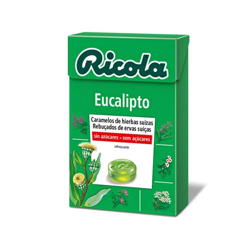 Ricola caramelos sin azucar (1 envase 50 g sabor eucaliptus)
