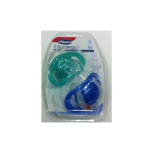 CHUPETE SILICONA - CHICCO PHYSIO ANATOMICO (4 M+ AZUL 2 U)