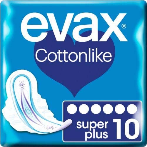 COMPRESAS HIGIENICAS FEMENINAS - EVAX COTTONLIKE (SUPERPLUS 10 COMPRESAS)