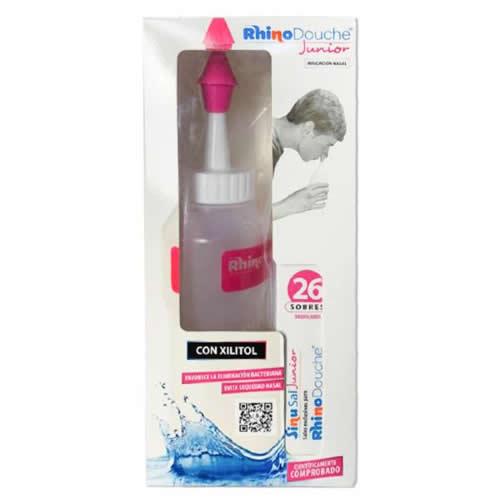 Rhinodouche junior pack - irrigador nasal + sinusal xl junior (250 ml + 26 sobres mezcla de sales 2.