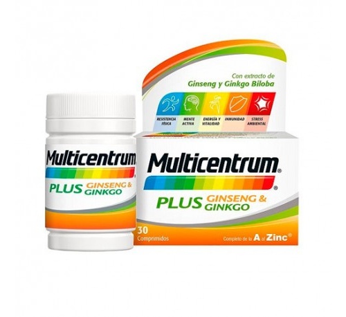 Multicentrum plus ginseng y ginkgo (30 comp)