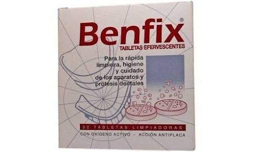 Tabletas limpiadoras prótesis dentales Benfix y ortodoncias