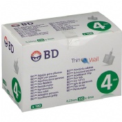 Aguja para plumas esteril bd 100 unidades 32 g (4 mm x 0,23 mm) - bd
