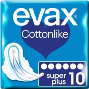 COMPRESAS HIGIENICAS FEMENINAS - EVAX COTTONLIKE (SUPERPLUS 10 COMPRESAS)