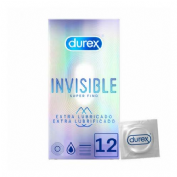 DUREX INVISIBLE EXTRA FINO EXTRA LUBRICADO - PRESERVATIVOS (12 U)