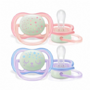 Chupete silicona - philips avent nocturno (6 - 18 meses 2 unidades color rosa)