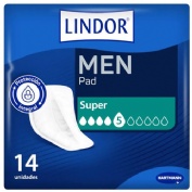 Absorbente incontinencia orina ligera lindor men pad super 5 gotas 14 unidades - molicare premium me