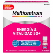 Multicentrum energia & vitalidad 50+ (30 frascos 7 ml sabor frambuesa)