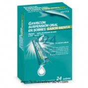 GAVISCON SUSPENSION ORAL EN SOBRES SABOR MENTA, 12 sobres