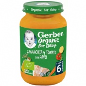 Gerber organic zanahoria tomate pavo (1 tarrito 190 g)