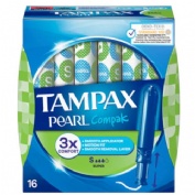 Tampax compak pearl tampon 100%algodon (16 unidades super)