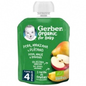 Gerber organic pera manzana platano (1 pouch 90 g)