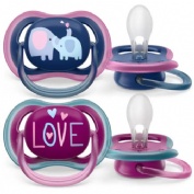 Chupete silicona - philips avent ultra air (+ 18 meses 2 unidades niña)