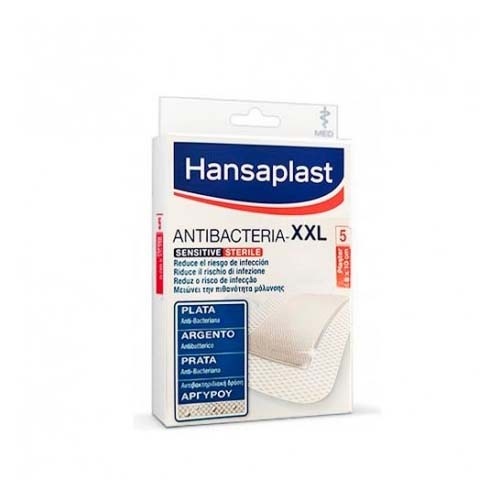 HANSAPLAST SENSITIVE XXL CON PLATA - APOSITO ESTERIL (8.5 X 5 CM 5 U)