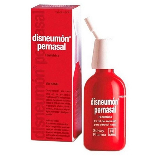DISNEUMON PERNASAL 5 MGML SOLUCIÓN PARA PULVERIZACIÓN NASAL , 1 envase pulverizador de 25 ml