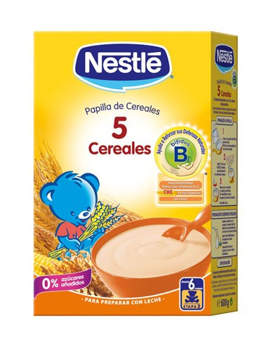 NESTLE PAPILLA 5 CEREALES SIN LECHE (600 G)