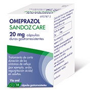 OMEPRAZOL SANDOZ CARE 20 MG CAPSULAS DURAS GASTRORRESISTENTES 14 cápsulas (FRASCO)