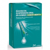 GAVISCON SUSPENSION ORAL EN SOBRES SABOR MENTA, 24 sobres